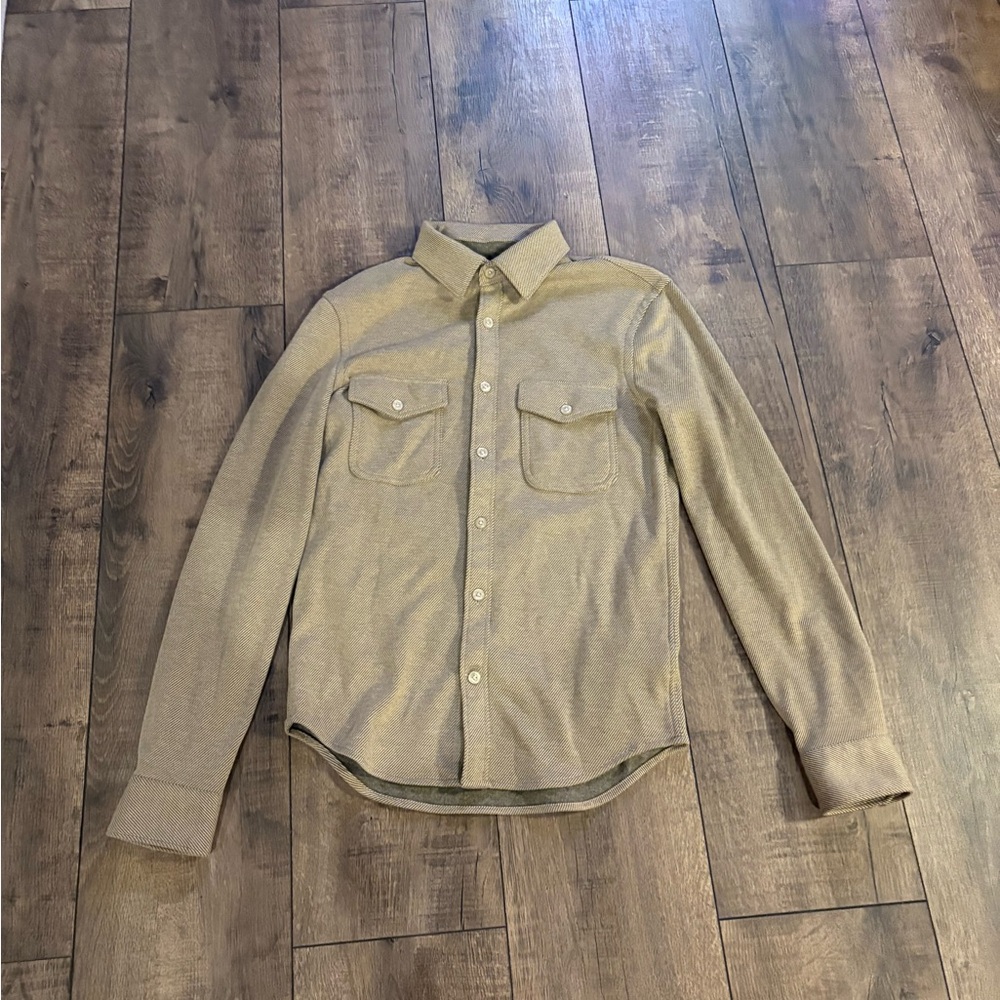 Express Men's Tan Casual Button-Down Shirt